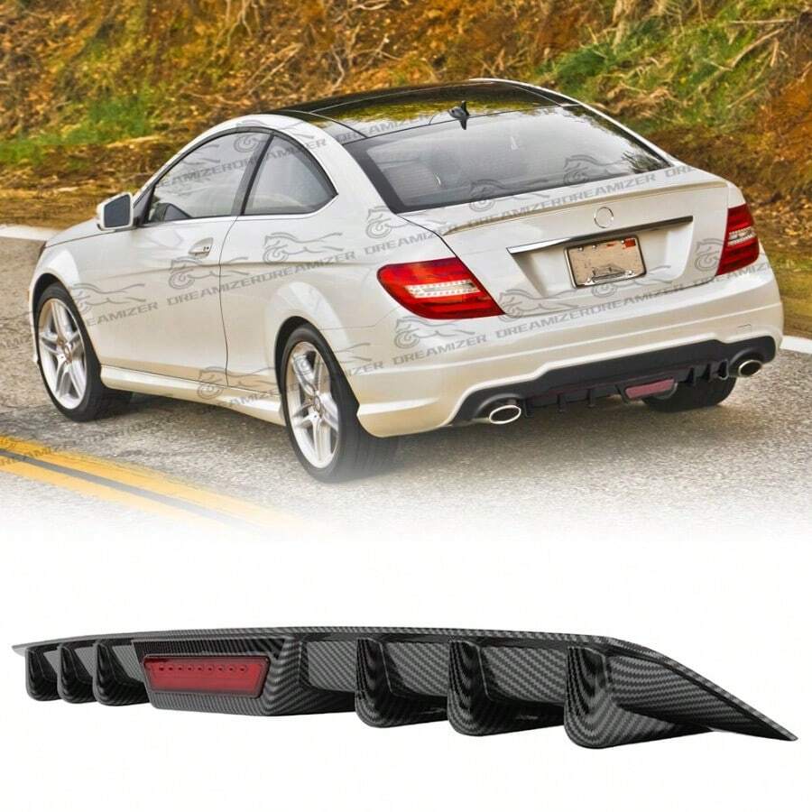 Carbon Look Rear Bumper Diffuser Lip Body Kits For Mercedes Benz W204 ...