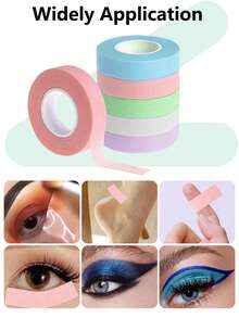 Eyelash Extension Tape – 1/3/6 Rolls Breathable Non-Woven Micropore Silicone Gel Lash Tape For Sensitive Skin, Under-Eye Pads & Lash Isolation – Gentle, Residue-Free Makeup Auxiliary Tape For Eyeshadow, Eyeliner & Precise Eye Makeup Finishing, 9m/Roll. - Multicolor - View 4