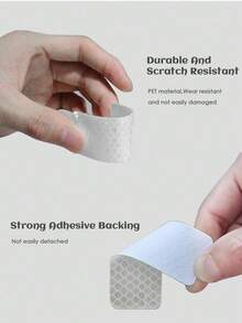 10pcs/Pack Baby Stroller Reflective Stickers, Reduce Collision Risk At Night, Applicable To Stroller Body Warning Stickers, Can Be Cut And Pasted To Fit Different Parts/Models, Suitable For Flat Surfaces - White - View 4