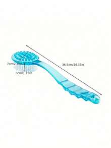 14.37 Inch Long Handle Exfoliating Shower Brush, Soft Bristles, Non-Slip Handle, Suitable For Back, Feet And Shoulders, Spa, Elderly Care And Bathing Assistance, Home Bathroom Essential (Light Blue, Summer Fresh) - Multicolor - View 6