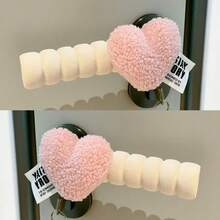 1/2pcs Valentine's Day Heart-Shaped Anti-Static Door Handle Cover, Bedroom Anti-Collision Room Decor Door Handle Protector, Anti-Collision Anti-Static Window/Door Handle Protector, Thick Padding Home Decor, Couples Decoration - Multicolor - View 1