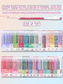 207 Colors/213 Pcs Neutral Tone Marker Pens, High Cost-Effective Ins Style Large Capacity Morandi/Nature/Warm Tone/Skin Tone/Fluorescent Marker Pens, Student Highlighter Pens, Art Drawing Anime Manga Dedicated Colored Markers, Neutral Tone Markers, Stackable, Cute Heart Pattern Watercolor Pens - Multicolor - View 18