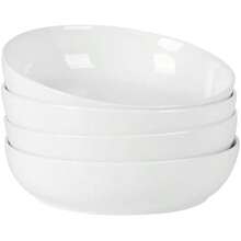 Home Zen Buffet - Cuencos para ensaladas de porcelana de cerámica resistente a los rasguños y arañazos de 40 onzas, cuencos para servir, juego de cuencos de sopa, gran capacidad, aptos para(Blanco 4-Piece Pasta Bowl Set) - Multicolor - Ver 2