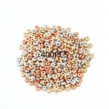 200/400颗混色4-6mm CCB吊坠隔珠轮珠椭圆形扁平圆形散珠金银色适用于DIY珠宝制作配件 - 扁圓形 - 查看 20