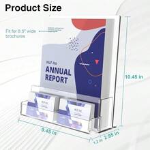 Brochure Holder 8.5x11 Inch Acrylic Literature Holders Clear Flyer Display Stand With Business Card Slot Pamphlet Holder Multi Purpose Organizer For Office Lobby Hotels Trade Shows 2 Pack - Thông thoáng - Xem 3