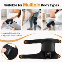 1个膝盖按摩器，加热按摩，膝盖支撑，腿部冷疗，暖振动按摩，可充电腿部加热垫，2000mAh可充电电池，圣诞节家庭礼物 - 彩色 - 查看 7