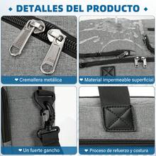 Maletín para Laptop 15.6 17.3 Pulgadas Maletín para Hombre Gran Capacidad Portafolios para Laptop Impermeable - Gris - Ver 5