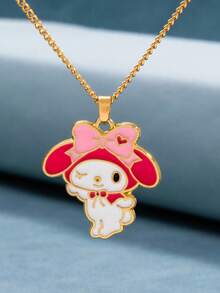 1pc Cute Cartoon Sanrio Family Kuromi/KT Cat/Melody Pendant Necklace, Suitable For Wearing With Best Friends, Can Be Given As A Gift - Multicolor - View 3