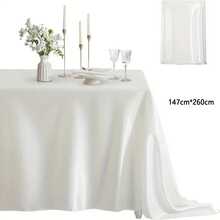 1 pieza Mantel de color champán elegante, mantel rectangular para decoración de bodas, lavable y reutilizable, hecho de satén de poliéster de alta calidad, adecuado para bodas, cumpleaños, restaurantes, reuniones familiares, fiestas al aire libre, se puede usar como mantel, decoración de mesa y mantel para fiestas - Multicolor - Ver 13