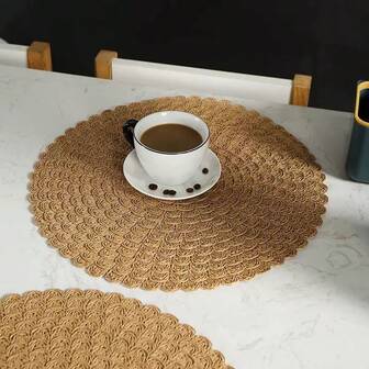1 st naturliga vävda bordsunderlägg bohemiska bordsunderlägg för köksbord inomhus/utomhus tvättbara värmebeständiga bordsunderlägg avtorkbara matbordsunderlägg för camping, festival, bröllop, fest