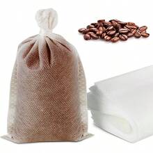 200 filtros de caf sin ensuciar, filtro de caf, bolsas de filtro de t desechables de malla con cordn para concentrado, cafetera, caf fro, t de hojas sueltas - inicial - Ver 2