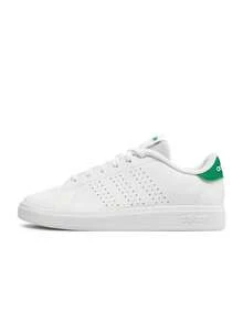 Adidas 阿迪达斯 Advantage Base 2.0 女款 GS 运动鞋，休闲运动，轻盈缓震，吸汗透气，舒适防滑，撞色设计，多功能，适合健身房、日常穿着、学校通勤、街头潮流，白色/绿色，ID3889 - 白色/綠色 - 查看 1