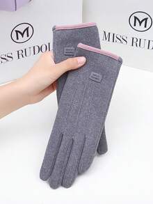 Women's Gloves: Warm Lining, Suitable For Winter Use, Windproof And Cold-Proof, Support Touchscreen Operation, Available In Gray, Black And Coffee Colors, One Size - Multicolor - View 6