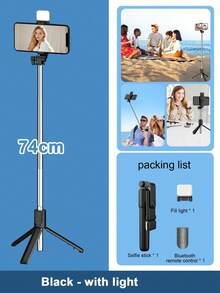 2026 New 1.7m Extendable Selfie Stick With Anti-Shake, Retractable Tripod And Wireless Function. Made Of Durable ABS And Aluminum Alloy. Portable Remote Control Smart Phone Selfie Stick For Vlogging, Travel, Outdoor Photography, Compatible With IPhone/Smartphones. Great For Couples Photography On Valentine's Day - Multicolor - View 17