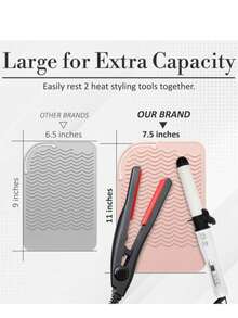 Larger Size Silicone Heat Resistant Mat For Curling Irons, 5Pcs/3Pcs/1pc Flat Irons, Hair Straightener And Other Hair Styling Tools, Portable Hot Tools Pad Cover For Travel Vanity Salon - Multicolor - View 6