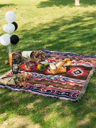 Portable Thickened Picnic Mat Camping Blanket Beach Towel Cover Blanket Bed Blanket Sofa Throw Outdoor Patio Garden Moisture-Proof Tent Pad Washable Warm Blanket, Home Decor Bohemian Style Tear-Resistant Leisure Blanket Tablecloth Tapestry Backdrop