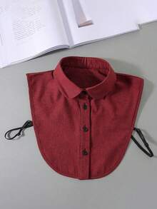 1pc Women's Red Gingham Faux Collar - Semi-Shirt Style Collar Accessory For Dresses & Tops, Elegant Grid Pattern, Hand Wash/Dry Clean, Versatile Fashion Upgrade, Outfit Enhancer, Sophisticated Design - Multicolor - View 12