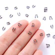 1 Pack (About 500Pcs) U-Shaped Buckle, Small Horseshoe Clasp, Handcrafted Jewelry Accessories, DIY Bracelet Necklace End Buckles - 彩色 - 查看 8
