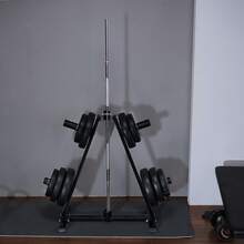Estante para discos de pesas, soporte para discos de pesas, soporte para almacenar pesas de 2 pulgadas para gimnasio en casa - Negro - Ver 1