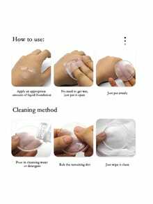 3pcs Transparent Round, Teardrop, Handle Silicone Makeup Sponges | Non-Absorbing Portable Travel Makeup Tools | For Concealer, Foundation, Powder | Washable & Reusable, Suitable For Foundation, Concealer, Loose Powder - 無色 - 查看 10