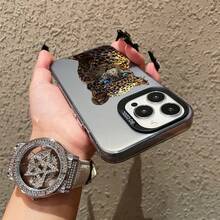 Funda de teléfono linda Leopardo 1pc Negra, Diseño elegante y moderno, Compatible con iPhone 17/16/15/14/13/12/11/Pro/Pro Max/X/Xr/Xs/Xsmax/7/8/Plus y  Serie A/S. Regalo perfecto para hombres y mujeres, regalo festivo perfecto. Tu teléfono también merece un pequeño regalo. - 1 pieza - Ver 8