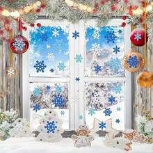 500pcs- Self-Adhesive Glitter Foam Stickers - 3D Stars, Snowflakes & Pine Trees Window Decorations, Residue-Free Colorful Vinyl Stickers Party & Holiday Gift Accents Sparkling, Brilliant, No-Trace Adhesive Stickers For Crafts, Greeting Cards, Home & Party Decorations (Christmas Style) - Multicolor - View 5