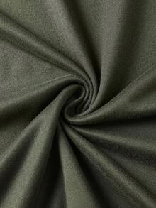 Men's Summer Letter Print Round Neck Drop Shoulder Loose Casual T-Shirt, For Fall, Long Sleeve Top - Army Green - View 6