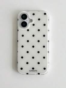 Simple & Cute Black & White Polka Dot Phone Case, Compatible With IPhone 17 Pro Max, 16, 15, 14 Plus, 13, 12, 11, 14, 15, 16 Pro Max Back Cover - White - View 5
