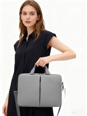 1pc Unisex Business Briefcase, Shoulder Strap Messenger Bag, Durable Office Bag, Laptop Sleeve, Backpack, Valentine's Day Gift