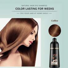 FVQUHVO Hair Dye Shampoo 3 In 1 Coconut Oil For Gray Coverage, Semi-Permanent Color Shampoo For Women Men, Coconut Brown Hair Color Shampoo For Grey Hair, Instant Long-Lasting Hair Coloring, 500ML- Coffee - Coffee - View 2