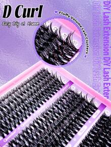 Queenice 800pcs False Eyelashes Set, Multiple Styles Including Fairy Curl/Spiky Curl/Cartoon Curl/Cat Eye Curl/Russian Curl, Thick & Natural, Reusable, Suitable For DIY, Party, Wedding, Daily Makeup, Premium Eyelash Kit - 黑色 - 查看 7