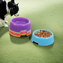 3/6/8Pcs Plastic Pet Bowls In Random Colors - Non-Slip Round Feeding Dishes, Pet Supplies Single Bowls, For Dogs, Cats, Puppy, Kitten - Ideal For Home, Travel, Outdoor - Easy To Clean & Durable, Cat Food Bowl, Sleek Bowl Design, Nonslip Design. - 100ml - View 4
