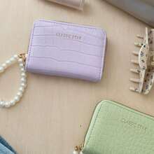 This Ladies' Accordion Cardholder Features A Stylish Crocodile-Embossed Print, Elegantly Accented With A Faux Pearl Pendant That Highlights Your Unique Taste. Designed With A High-Capacity, Pressure-Resistant Interior And Smart Compartments, It Effortlessly Organizes Your Cards, Cash, And Coins. - White - View 5