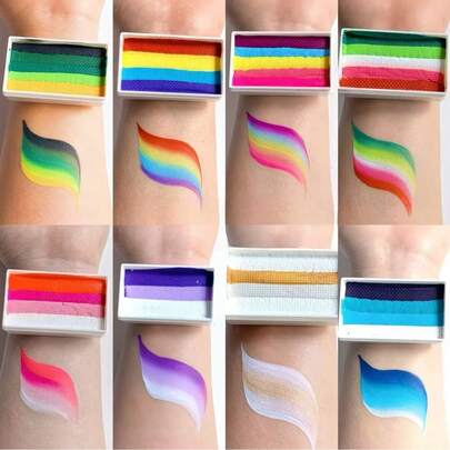 Rainbow Watercolor Paint Set, Vibrant & Rich Colors, Suitable For Christmas, Halloween, Carnival, Birthday Party Decoration