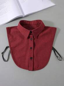 1pc Women's Red Gingham Faux Collar - Semi-Shirt Style Collar Accessory For Dresses & Tops, Elegant Grid Pattern, Hand Wash/Dry Clean, Versatile Fashion Upgrade, Outfit Enhancer, Sophisticated Design - Multicolor - View 13