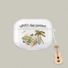 Funda protectora de verano informal impresa compatible con el estuche de los auriculares inalámbricos de Apple, resistente a los arañazos y a los golpes - transparente - Ver 14