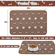 Paquete de 2 alfombrillas de alimentacin para mascotas, tela absorbente, duradera, con respaldo antideslizante, impermeable, para perros y gatos pequeos, medianos y grandes - inicial - Ver 3