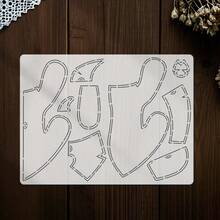 1 pieza Plantilla de acolchado con forma de perro de PET, herramienta de patrón de bordado creativo DIY, adecuada para manualidades DIY y proyectos de costura profesionales, asistencia de patchwork, ayuda de costura decorativa, bordes lisos, guía de costura, esencial para entusiastas de la artesanía - lechoso - Ver 9