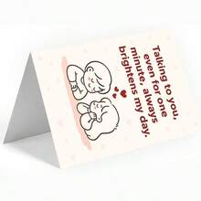1pcSweet Love Greeting Card Expressing How Talking To You Brightens My Day Perfect Gift For Partners Family And Friends On Anniversaries Birthdays Or Just BecauseEnvelope + Card - Multicolor - View 8