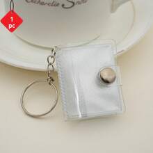 1个/2个迷你亮白色相册钥匙扣，16张容量1英寸口袋式证件照相册，简约优雅学生便携相册 - 無色 - 查看 7