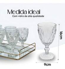 Diamond Crystal Glass Goblet Set, 340ml, 6 Pieces - trắng - Xem 3