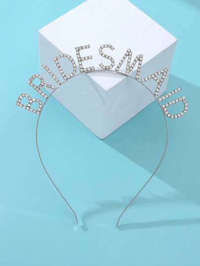 Diadema con rhinestones "DAMA DE HONOR", tocado con letras de cristal brillante, recuerdos para despedida de soltera. Perfecto para regalos de ducha nupcial, accesorios para el equipo de la novia, decoración para fiesta de gallinas. Diseño brillante y de alta calidad, regalo imprescindible para damas de honor, suministros para celebración de bodas