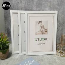 3Pcs Wooden Photo Frames For Picture Wall 10X15 15X20 20X25 A4 White Pictures Frame Stand For Pictures Photo Decor Commemorative Gift Gifts Birthday Graduation - White - View 11