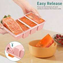 Silicone Freezer Tray For Sauce Cube: GGOW Silicone Freezing Tray For Broth Soup Storage - Freeze 250mL 125mL Souped Portion TU8P - 粉色 - 查看 12