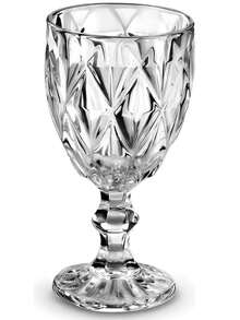 Diamond Crystal Glass Goblet Set, 340ml, 6 Pieces - trắng - Xem 4