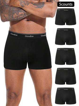 5pieces Set Black Boxer Men Underwear Male Brand Panties And Underpants For Men Luxury Set Shorts Box Slip Briefs