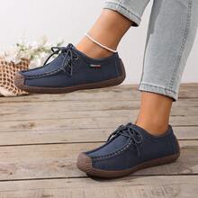 Lace-Up Casual Women's Low-Top Sneakers, Lace-Up Design For Easy Wear, Lightweight And Comfortable For Daily Commute - Blue - View 13
