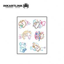 INKARTLINK INKARTINK Cute Cat & Dog Variety Animal Temporary Tattoos, Waterproof & Long-Lasting 2-5 Days, Colorful Water Transfer Tattoo Stickers, Realistic Fake Tattoo, Niche Design Mini Decorative Stickers - Multicolor - View 4