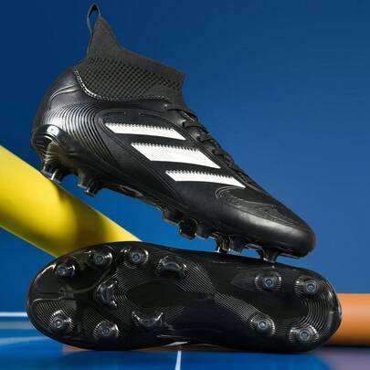  1双 WEJIESS 无缝新款男女足球鞋，AG 长钉防滑训练鞋，户外草地足球鞋，专业足球运动鞋，高帮短钉