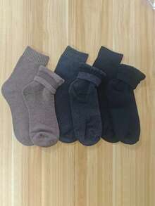 3双男士保暖加厚袜子，柔软舒适，适合寒冷天气和冬季登山靴，黑色 - 彩色 - 查看 7